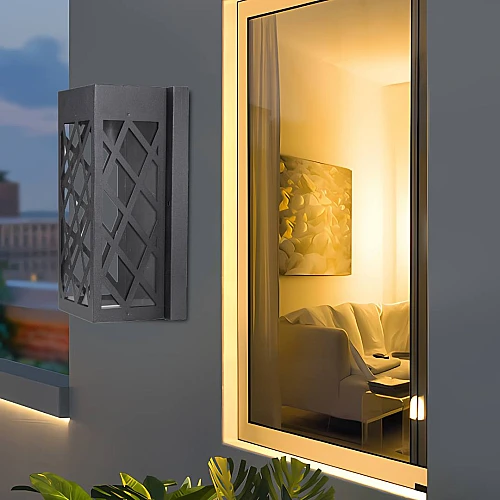 كشاف بوابة جداري غطاء لون اسود