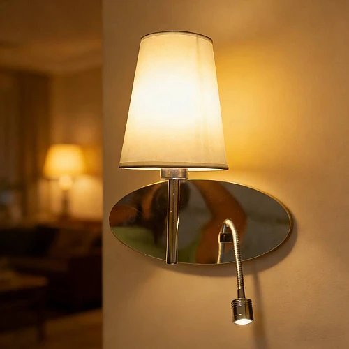 إضاءة ابليك حائط مودرن مفرد فضي E14*1L