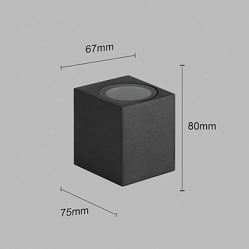  منتج كشاف بوابة اسود مفرد GU10-9554SQ/1GU10/BK
