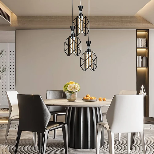 علاقي مودرن ثلاثي اسود E27*3L