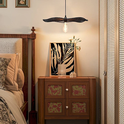 علاقي خيزران اسود E27*1L قطر 500 ملم