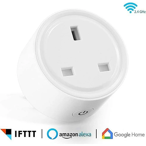 فيش تحويلة ثلاثي ذكي ابيض متنقل تحكم عن بعد WiFi سهل الاستخدام يعمل باللمس تحكم بالجوال متوافق مع اليكسا وجوجل هوم توفل