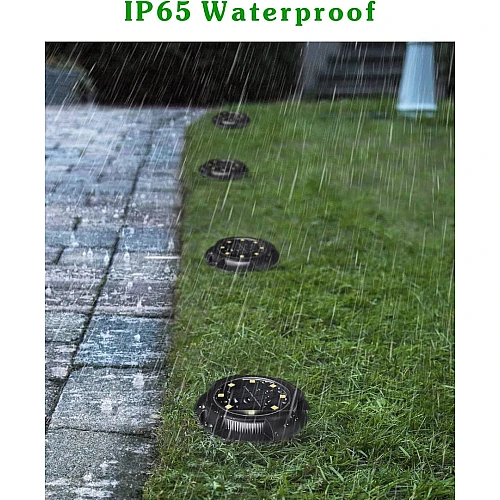 مصباح أرضي يعمل بالطاقة الشمسية بإضاءة صفراء للحدائق 