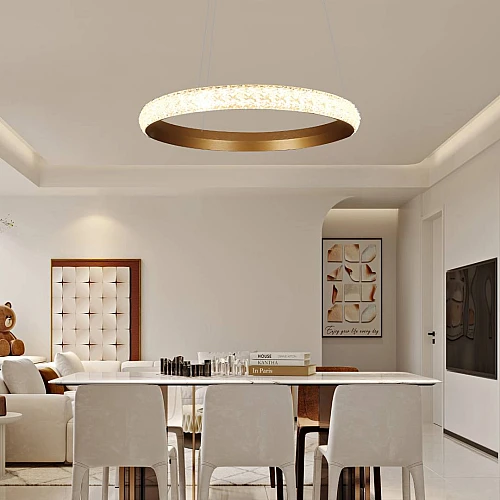 نجف مودرن ذهبي لون الانارة اصفر 48 واط قطر 600 ملم