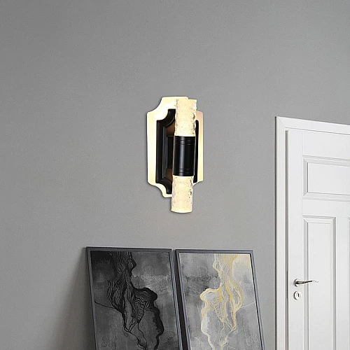  صورة منتج ابليك جداري مودرن اسود لون الانارة 3اضاءات 7 واط موديل WA/C5550/BK+3CO