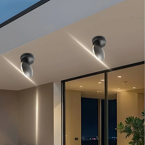 لمبة جدارية خارجية 360° بإضاءة ناعمة ومقاومة للعوامل الخارجية لون الانارة اصفر 6 واط