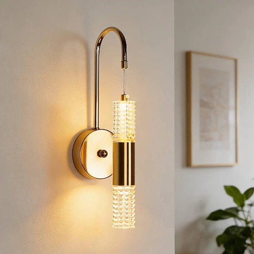 إضاءة أبليك حائط مودرن ذهبي لون الانارة 3 اضاءات واط 7