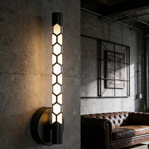 إضاءة ابليك حائط مودرن اسود لون الانارة اصفر واط 5 مقاس 300 ملم