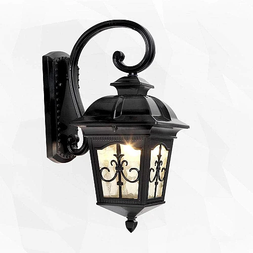 فانوس جداري اسود صغير خارجي لمبة قاعدة E27