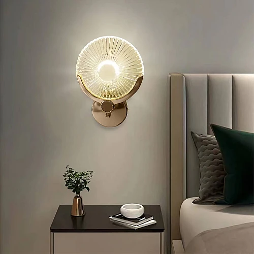 إضاءة شاين وول جدارية مودرن ذهبي مع لون الانارة 3اضاءات 3 واط