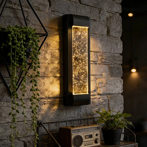 ابليك خارجي فاخر اسود لون الانارة اصفر مقاس 600 ملم