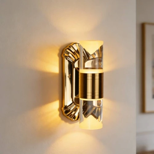  صورة منتج ابليك جداري مودرن ذهبي لون الانارة 3اضاءات موديل WA/C5513/FGD+3CO