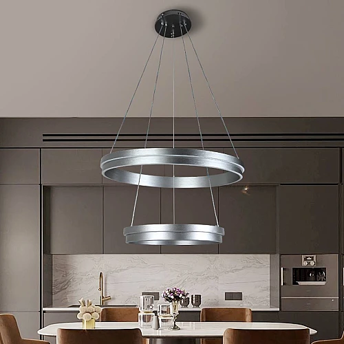 علاقي مودرن حلقتين رمادي مع3 اضاءات 135 واط