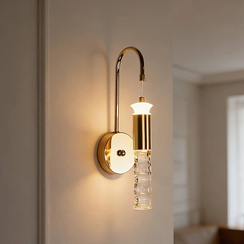 إضاءة أبليك حائط مودرن ذهبي لون الانارة 3 اضاءات واط 7