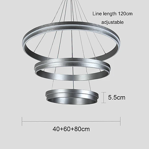 علاقي مودرن 3حلقات رمادي مع3 اضاءات 275 واط