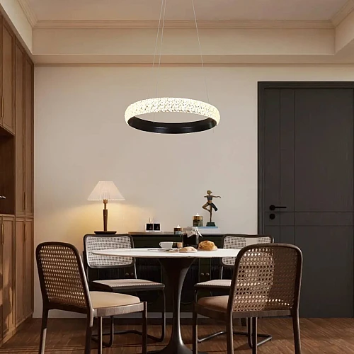 نجف مودرن اسود لون الانارة اصفر 30 واط قطر 40 سم