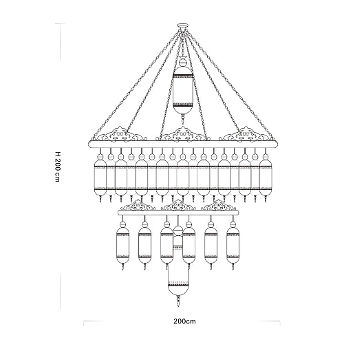  صورة منتج نجف اسلامي 7 قطع مساجد وقصور طول 2 متر * عرض 2 متر   موديل HA9717/18+6+2/GD