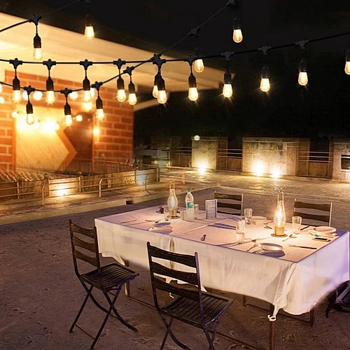 عقود لمبات اناره بلمسة فنية وفاخرة للمناسبات طول 25 متر اسود 1 لمبة لكل متر 25 لمبة قاعدة E27