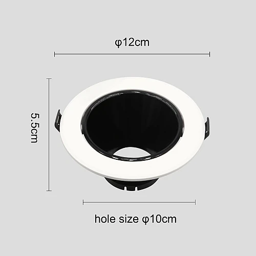 إطار جرم سبوت لايت  مفرد ابيض متحرك مانع للتوهج 10 سم