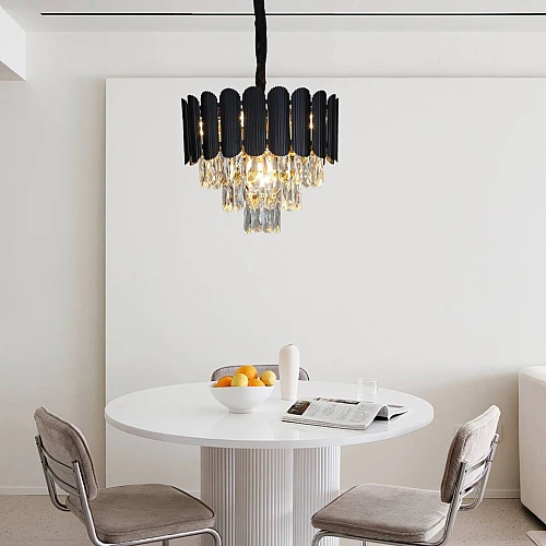 نجف مودرن غطاء اسود مع ذهبي 400 E14*5