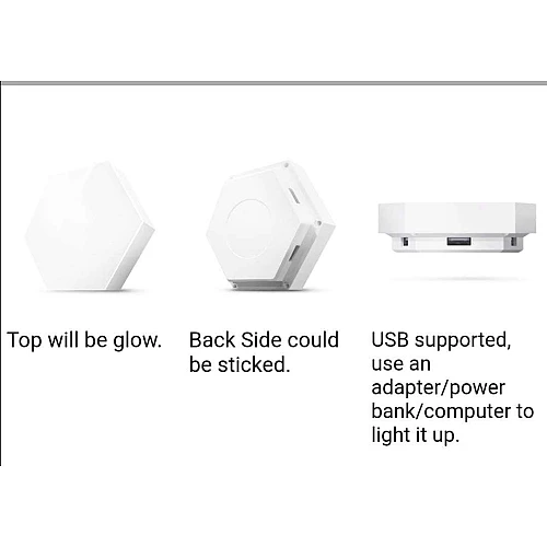  صورة منتج مصباح سداسي حائط، اضاءة ليد بالفضاء اللوني RGB تحكم بالريموت و اللمس مكونات هندسية نموذجية لتركبها بنفسك لديكور غرفة اعداد الالعاب ديكور حائط غرفة المعيشة، 12 قطع موديل HU2442/12/RGB