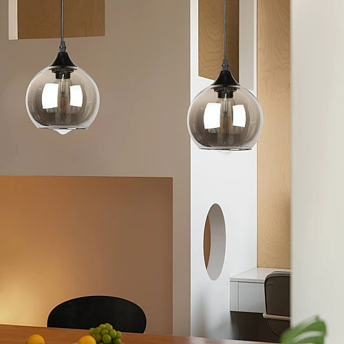 علاقي مودرن اسود مع رمادي E27*1L قطر 15 سم