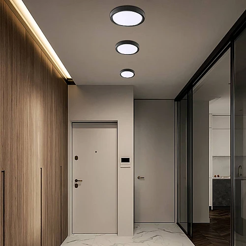 كشاف لطش ليد بنل اسود لون الانارة ابيض 30 سم 50 واط توفل