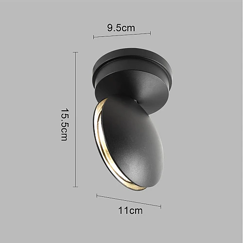  صورة منتج لمبة جدارية خارجية 360° بإضاءة ناعمة ومقاومة للعوامل الخارجية لون الانارة اصفر 6 واط موديل 9587/6W/BK+WW