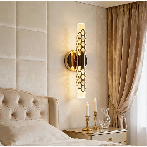 إضاءة أبليك حائط مودرن ذهبي لون الانارة 3 اضاءات واط 7