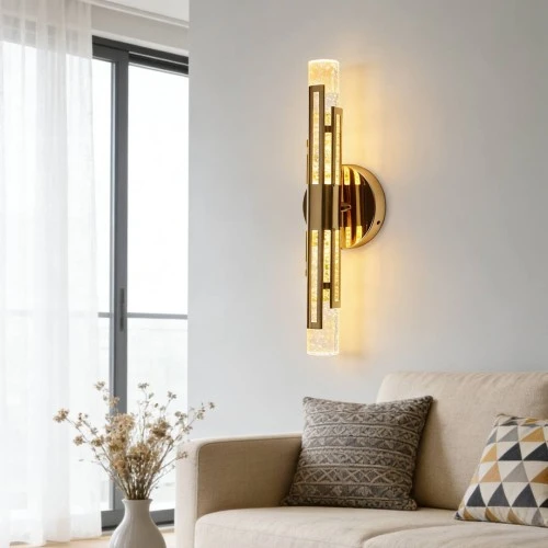 إضاءة أبليك حائط مودرن ذهبي لون الانارة 3 اضاءات واط 7