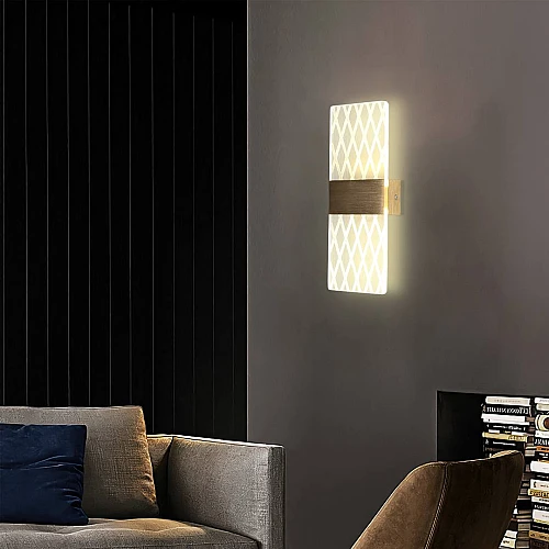 ابليك حائط جداري مودرن ذهبي 3اضاءات