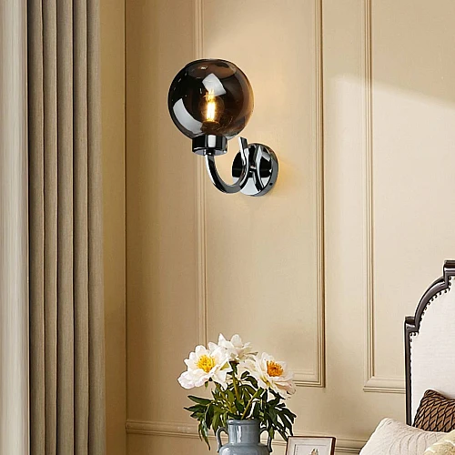 إضاءة ابليك حائط مودرن فضي E27*1L