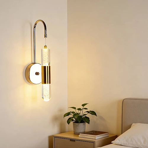 إضاءة أبليك حائط مودرن ذهبي لون الانارة 3 اضاءات واط 7