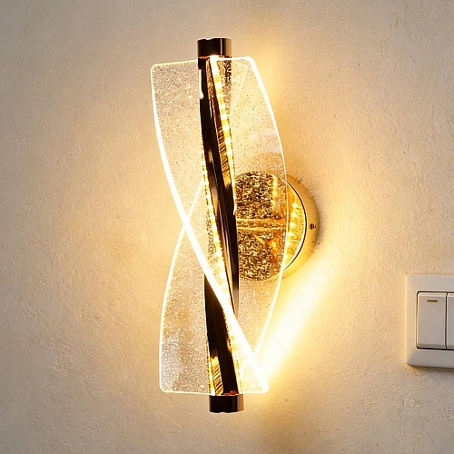 إضاءة أبليك حائط مودرن ذهبي لون الانارة 3 اضاءات واط 9