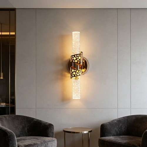 إضاءة أبليك حائط مودرن ذهبي لون الانارة 3 اضاءات واط 7