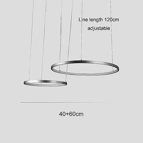  صورة منتج نجف مودرن فضي لون الانارة اصفر قطر 400*600 ملم 42 واط موديل HA/C5680Z/40*60SL+WW
