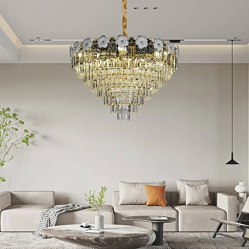 نجف كريستال ذهبي E14*15L قطر 800 ملم