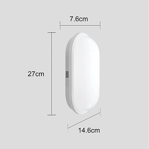  صورة منتج إنارة جدارية عين البقر كشاف لون الانارة ابيض شكل بيضاوي تصميم و مميز 20 واط ضمان 5 سنوات موديل T849/20W/WH+WH