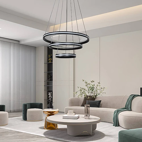 علاقي مودرن اسود لون الانارة 3 اضاءات واط 135