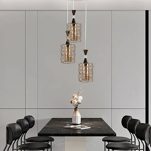 علاقي مودرن ذهبي E27*3