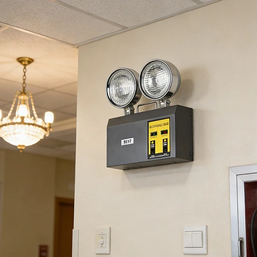 كشاف طوارئ جداري مزدوج العدسات