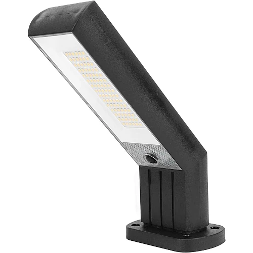 كشاف حديقة يعمل بالطاقة الشمسية لون أسود يضيء بضوء أصفر دافئ