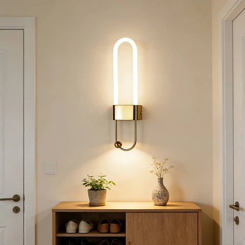 إضاءة ابليك حائط مودرن زيتي لون الانارة اصفر واط 9