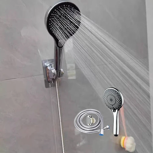 سماعة اكريليك مع هوز ستانلس ستيل مدور كروم