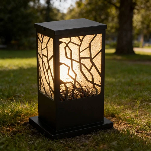 فانوس جلاسي خارجي اسود E27