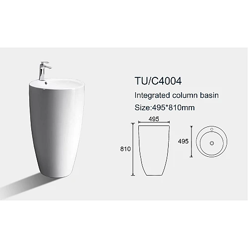 مغسلة سيراميك بيضاء دائرية مقاس 50 في 50 سم مقاومة للخدش