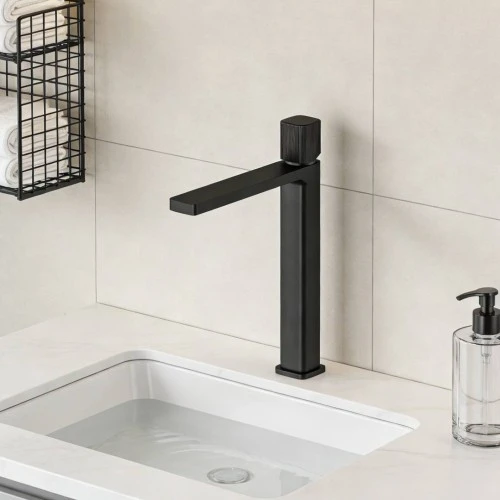 خلاط مغسلة طويل اسود مطفي مودرن نحاس