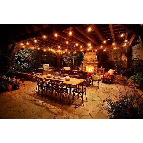 صورة توضيحية لعقد إضاءة اسود 15 متر 50 لمبة E12 LED