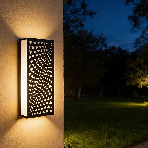 جداري بوابة مستطيل خارجي اسود لون الانارة اصفر 30 واط