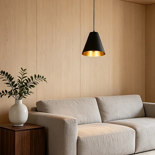 علاقي مودرن اسود مع ذهبي E27*1L